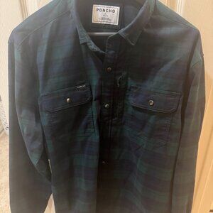 PONCHO Mens L/S Flannel Shirt - The Cascade - XL SLIM